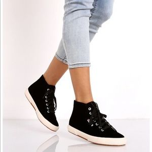 Superga 6 velvet high top sneakers